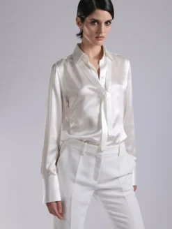 Chemise Lavallière En Satin De Soie Blanche -barbarabui Soldes Magasin barbarabui G1402HCA 11 image 1 24169426 4c46 49f3 b875 d4116c196995