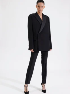 Blazer De Smoking Croisé En Grain De Poudre -barbarabui Soldes Magasin w7201eak 10 additional 1