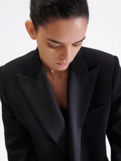 Blazer De Smoking Croisé En Grain De Poudre -barbarabui Soldes Magasin w7201eak 10 additional 2