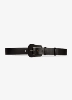 Large Ceinture En Cuir Noir